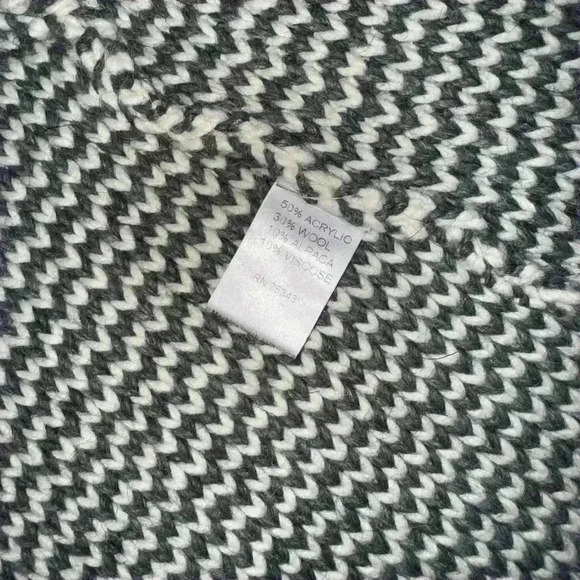 Long Wool Duster Cocogio Sweater Italian Gray Off-White Med button - Picture 7 of 10